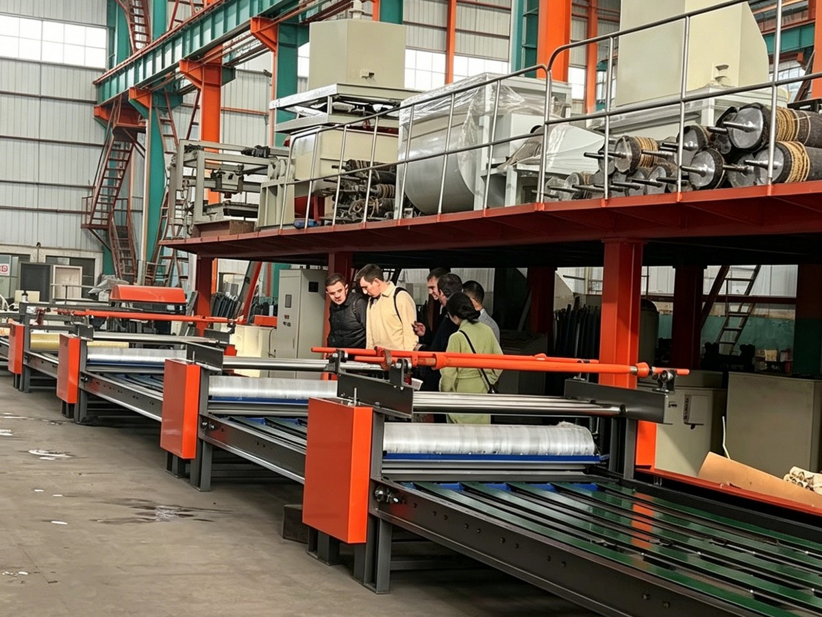 俄罗斯客户来访参观选购自动化玻镁板生产线